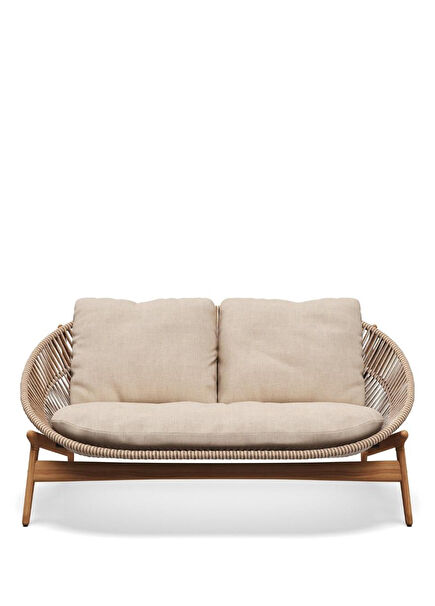 Bora Sorrel Teak Ağacı İkili Bahçe Kanepesi