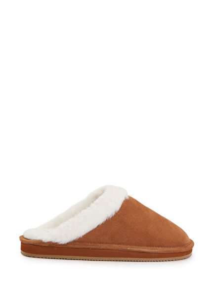 Tan Women's Leather Slippers