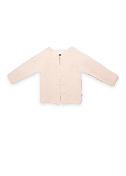 Harper Ecru Organic Cotton Girls' Knitwear Cardigan