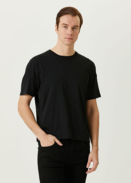 Siyah Bisiklet Yaka T-shirt