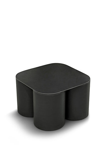 Silos Anthracite Leather Side Table