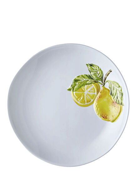 Amalfi Limon Kabartmalı Beyaz Tabak