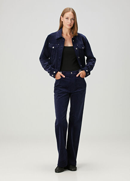 Lacivert Kadife Pantolon