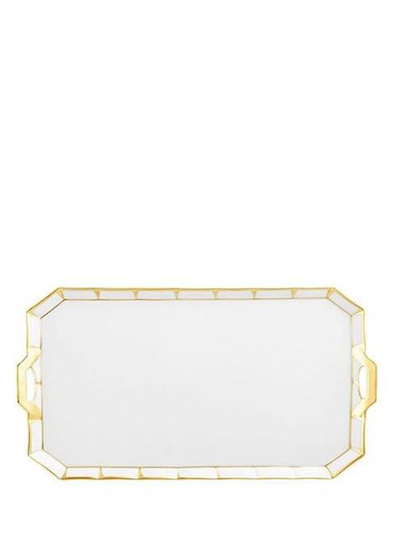 Grecque Athena Rectangular White Porcelain Tray 24.5 cm