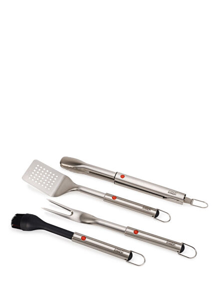 GrillOut Stainless Steel Barbecue Accessory Set of 4 with Carrying Bag