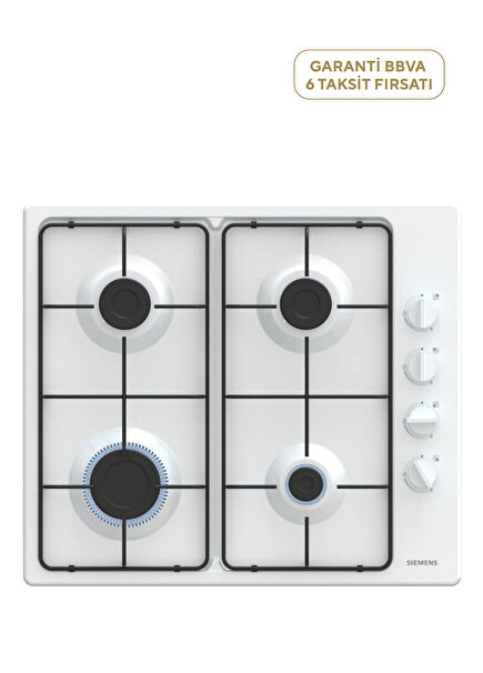 EB6C2PK80O iQ100 Beyaz Emaye Gazlı Ocak 60 cm