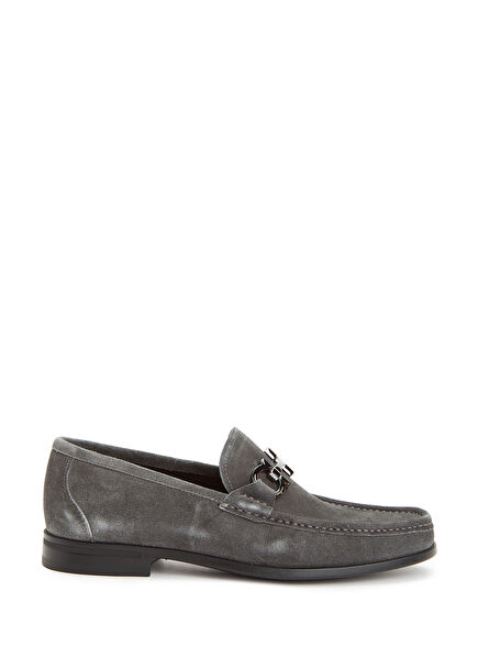 Grey Men's Suede Loafer
