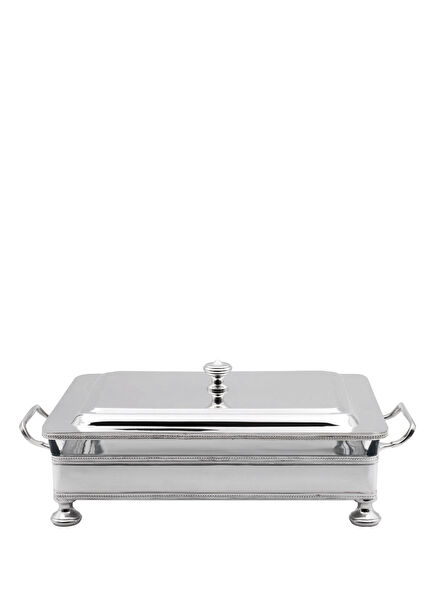 Silver Plated Small Rectangular Borcam with Lid Service