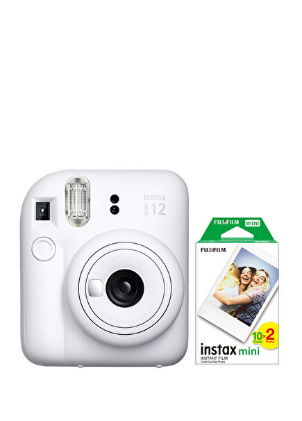 Instax Mini 12 White Camera and 20 Mini Film Set