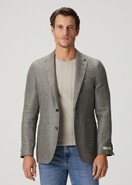 Khaki Linen Jacket