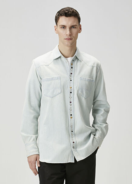 Regular Fit Blue Denim Shirt