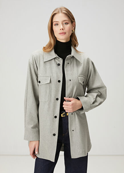 Grey Wool Over Shirt