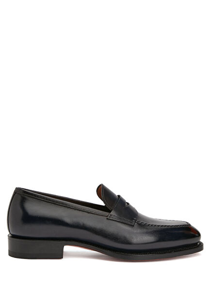 Adrian Navy Blue Men's Leather Loafer