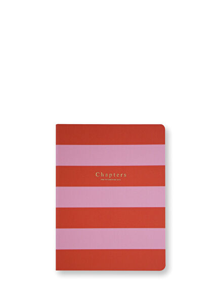 Canvas Pink & Orange Stripes Not Defteri