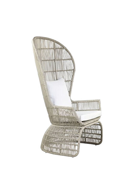 Pretoria Gri Alüminyum Yüksek Sırtlı Bahçe Koltuğu