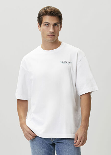 White Logo Printed T-Shirt