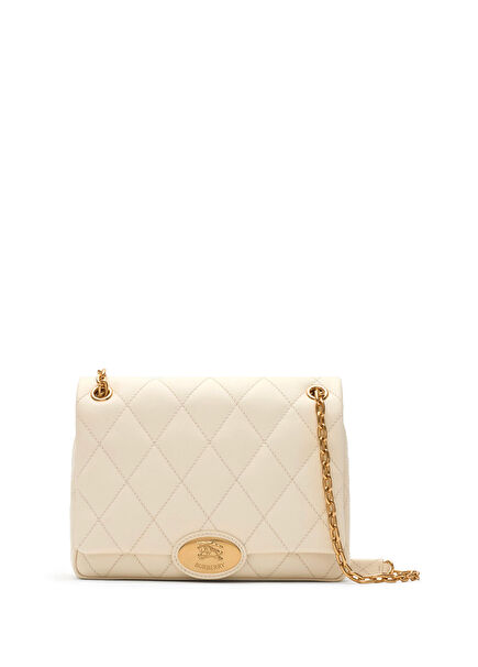 Strand Krem Rengi Deri Orta Boy Kadın Omuz Çantası