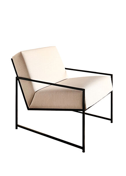 Scandinavian Style Cream Linen Armchair