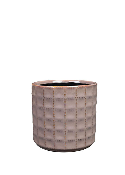 Zahra Pembe Seramik Saksı 14x13cm