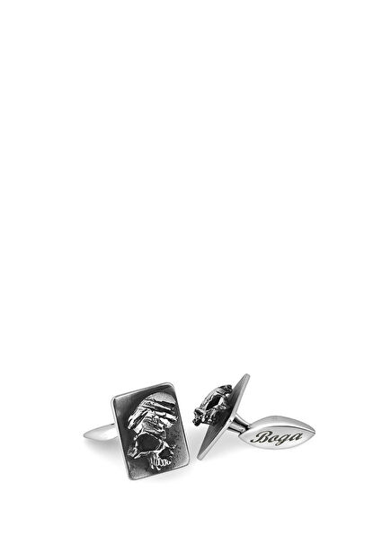 Scar Skull Silver Cufflinks