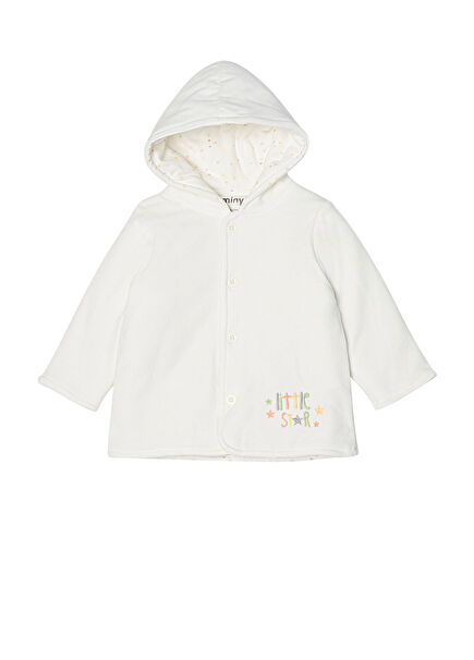White Hooded Unisex Baby Cardigan