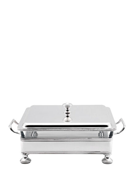 Silver Plated Small Square Covered Legged Service