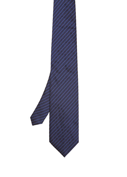 Lacivert Desenli İpek Kravat