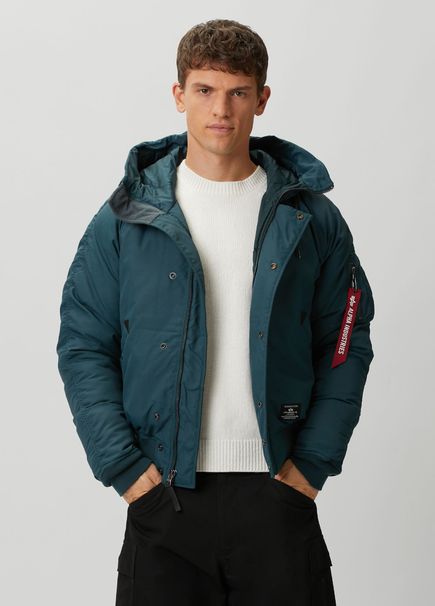 Navy Blue Hooded Puff Coat