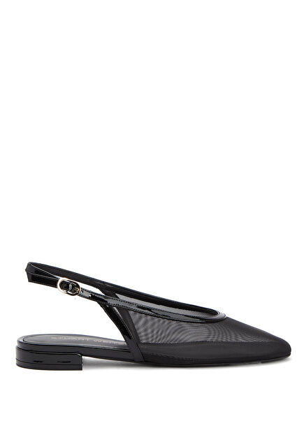 Bareitall Black Mesh Textured Ballet Flats