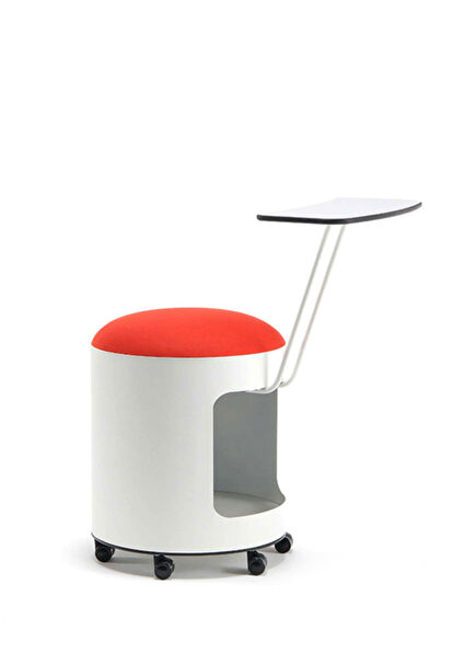 R2 Writing Board Orange Pouf with Metal Locker