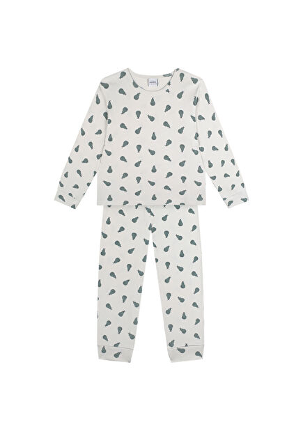 Armut Desenli Uzun Kollu Unisex Çocuk Pijama Takımı