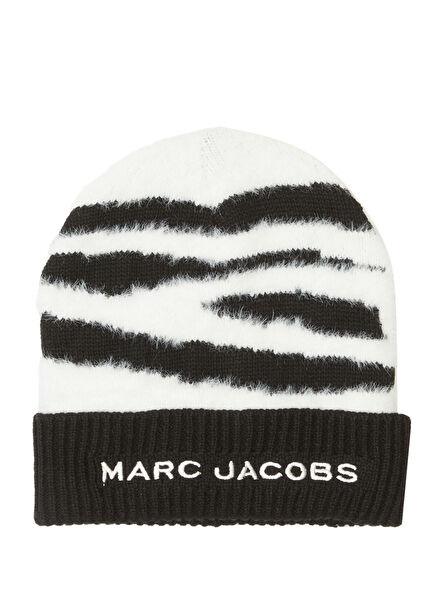 Siyah Beyaz Zebra Desenli Kız Çocuk Şapka