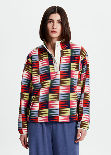 Multicolor Printed Fleece Women's Sweatshirt