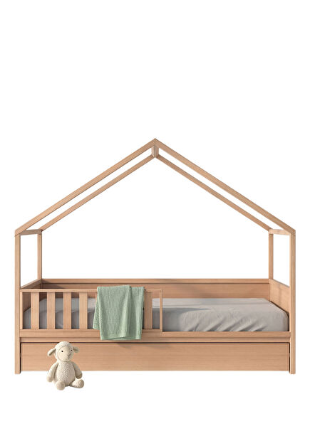 Happy Natural Solid Beech Cub Children's Room Bed Frame 100 x 200 cm