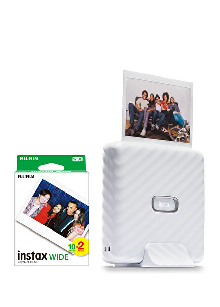 Instax Wide Link Beyaz Akıllı Telefon Yazıcısı ve 20'li Film