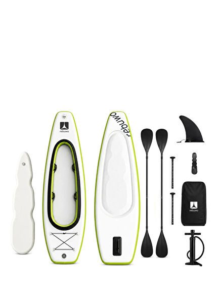 Two-in-One SUP Inflatable Kayak Green Canoe and Paddle Board Set