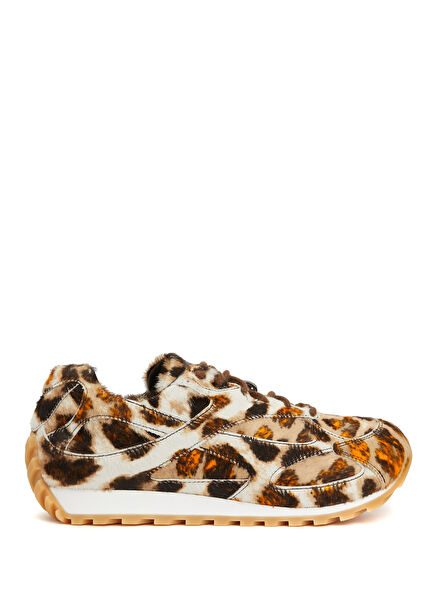 Desenli Kadın Deri Sneaker