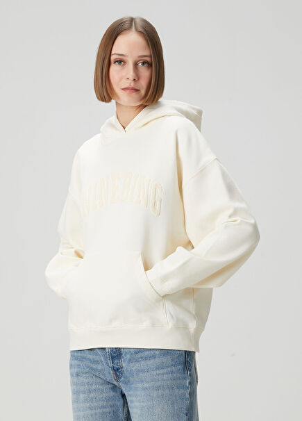 Harvey Krem Kapüşonlu Sweatshirt