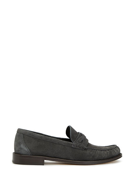 Dark Grey Men's Suede Loafer