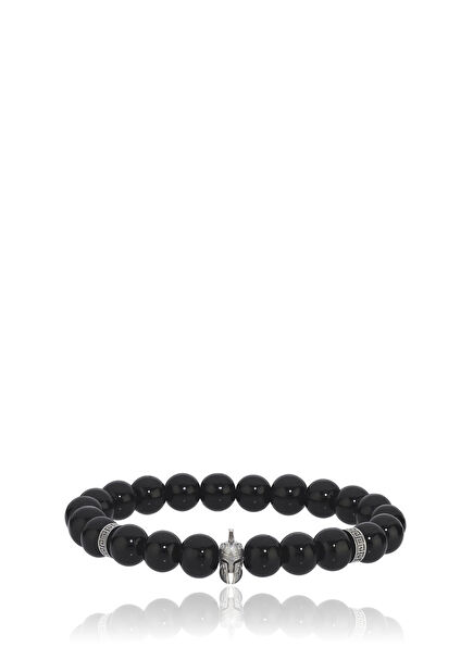 Helmet Sterling Silver Onyx Bracelet