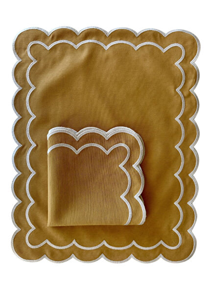 Florence Mustard 2 Pcs American Service And Napkin