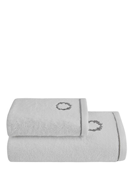 Şehzade Beyaz Pamuklu 2'li Havlu Seti