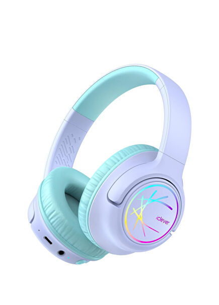 BTH18 LED Işıklı Mor Unisex Çocuk Kulak Üstü Bluetooth Kulaklık 