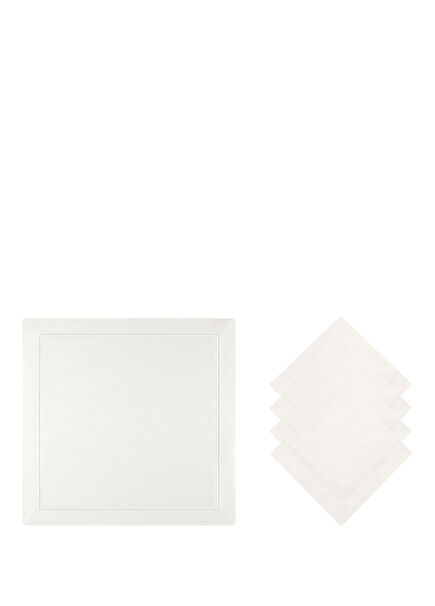 Linen Openwork White 4-Piece Napkin Set