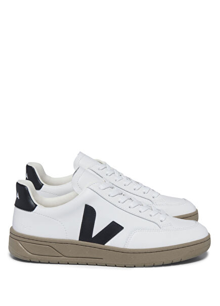 V-12 Black White Women's Leather Sneakers