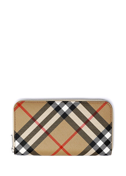 Check Beige Mens Wallet