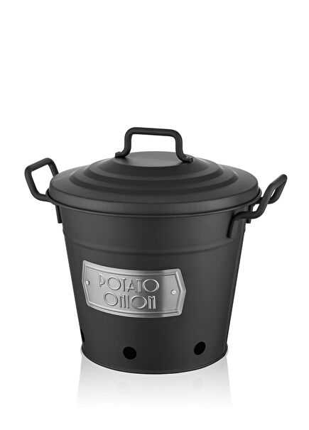 Siyah Galvaniz Patates Soğan Kovası
