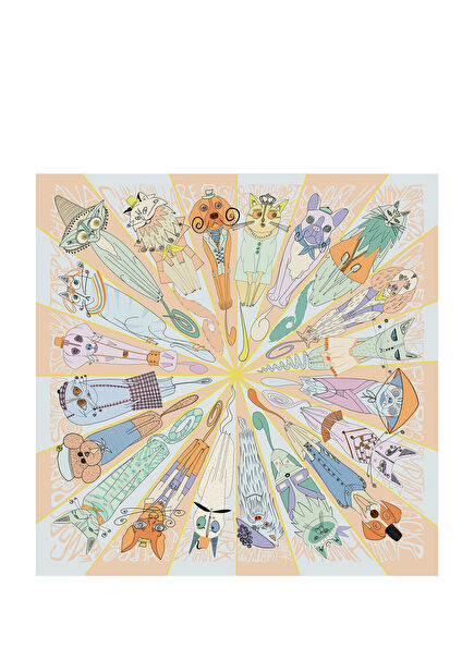 The Paws and Whiskers Silk Cotton Scarf