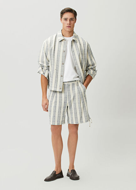 Bermuda Blue White Line Pattern
