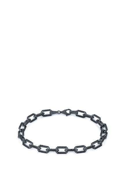 Black Stone Forsa Siyah Erkek Gümüş Bileklik